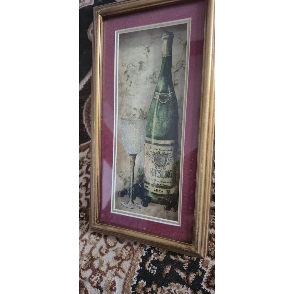 Vintage Wine Bottle Riesling Framed Wall Art‎ Kitchen Dining Decor 13